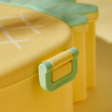 Kids Lunch Box Cute Pineapple Shaped Bento Box with Fork Spoon Snack Container Microwave Portable Office Lunch Box (1 Pc / With Spoon, Fork & Color Box)