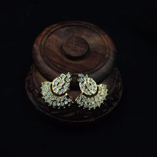 Impon earrings with gemstones