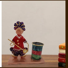 MATAL TABLE DECOR HAND I CRAFTS BLUE MEN PEN STAND