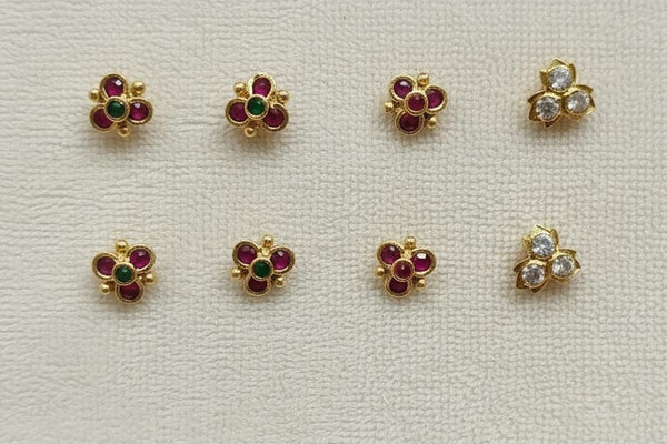 Stud Earrings with Gold Finish for Women R80090