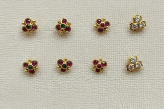 Stud Earrings with Gold Finish for Women R80090