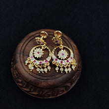 Impon earrings with gemstones