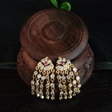 Impon earrings with gemstones