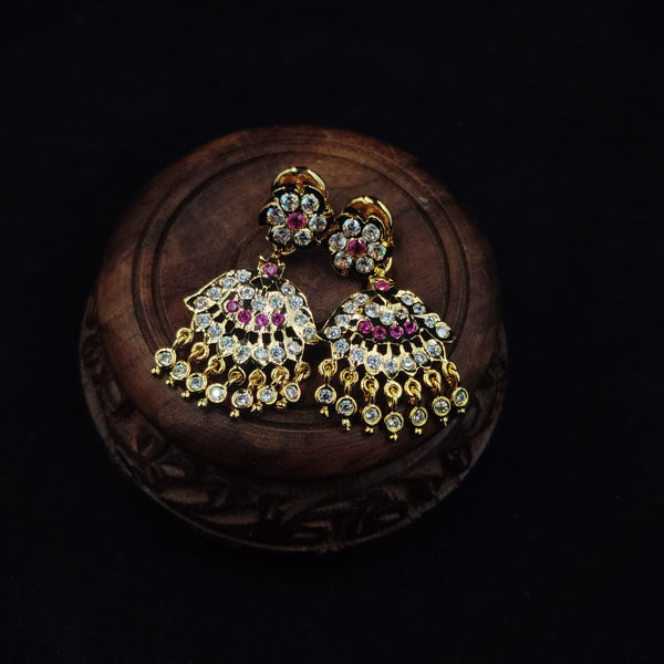 Impon Ornate gold earrings with gemstones