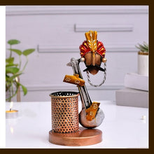 MATAL TABLE DECOR HAND I CRAFTS BLUE MEN PEN STAND