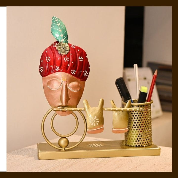 MATAL TABLE DECOR HAND I CRAFTS KRISHNA PEN STAND