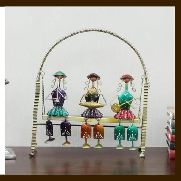 MATAL TABLE DECOR HAND I CRAFTS ROUND DOLL MUSICIAN