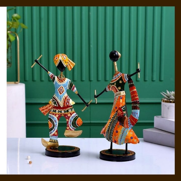 MATAL TABLE DECOR HAND I CRAFTS  DANDIYA COUPLE COLOR