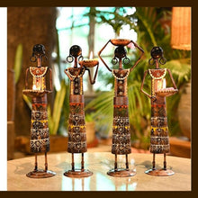 MATAL TABLE DECOR HAND I CRAFTS LABOUR LADY RED  SET OF 4