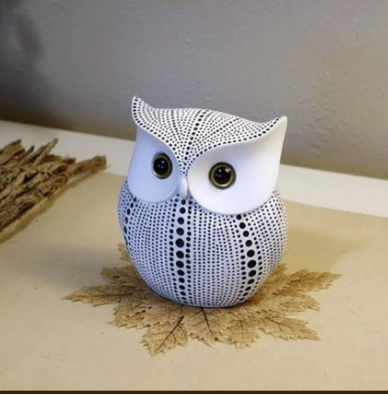 RESIN ITEMS HANDICRAFT  LUCKY OWL WHITE