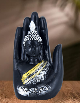 RESIN ITEMS HANDICRAFT PALM BUDDHA GOLDEN