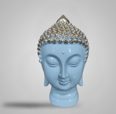 RESIN ITEMS HANDICRAFT BUDDHA FACE SMALL BLACK 