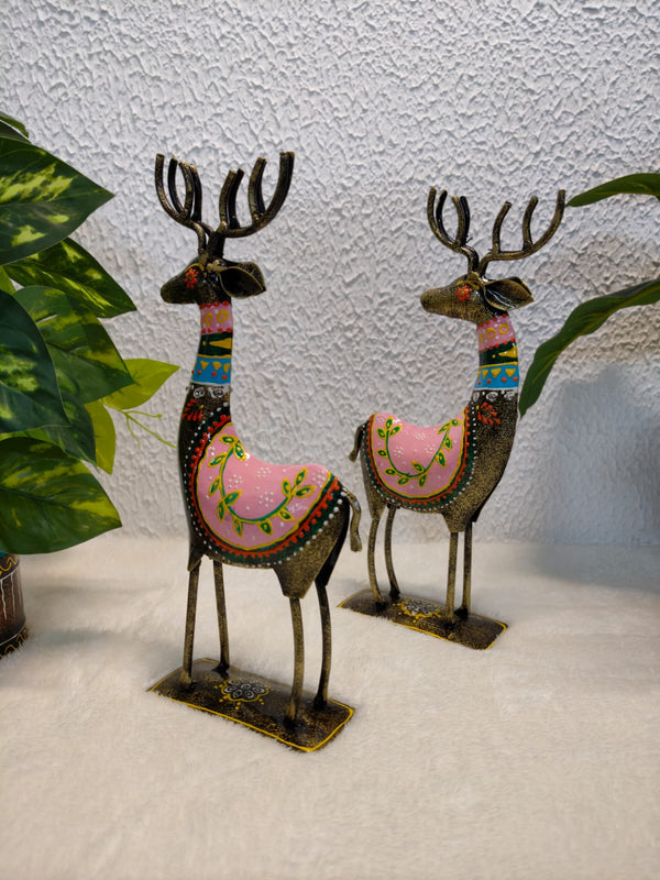 Handicraft  2-Piece Iron Baby Deer Set