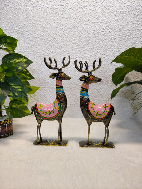 Handicraft  2-Piece Iron Baby Deer Set